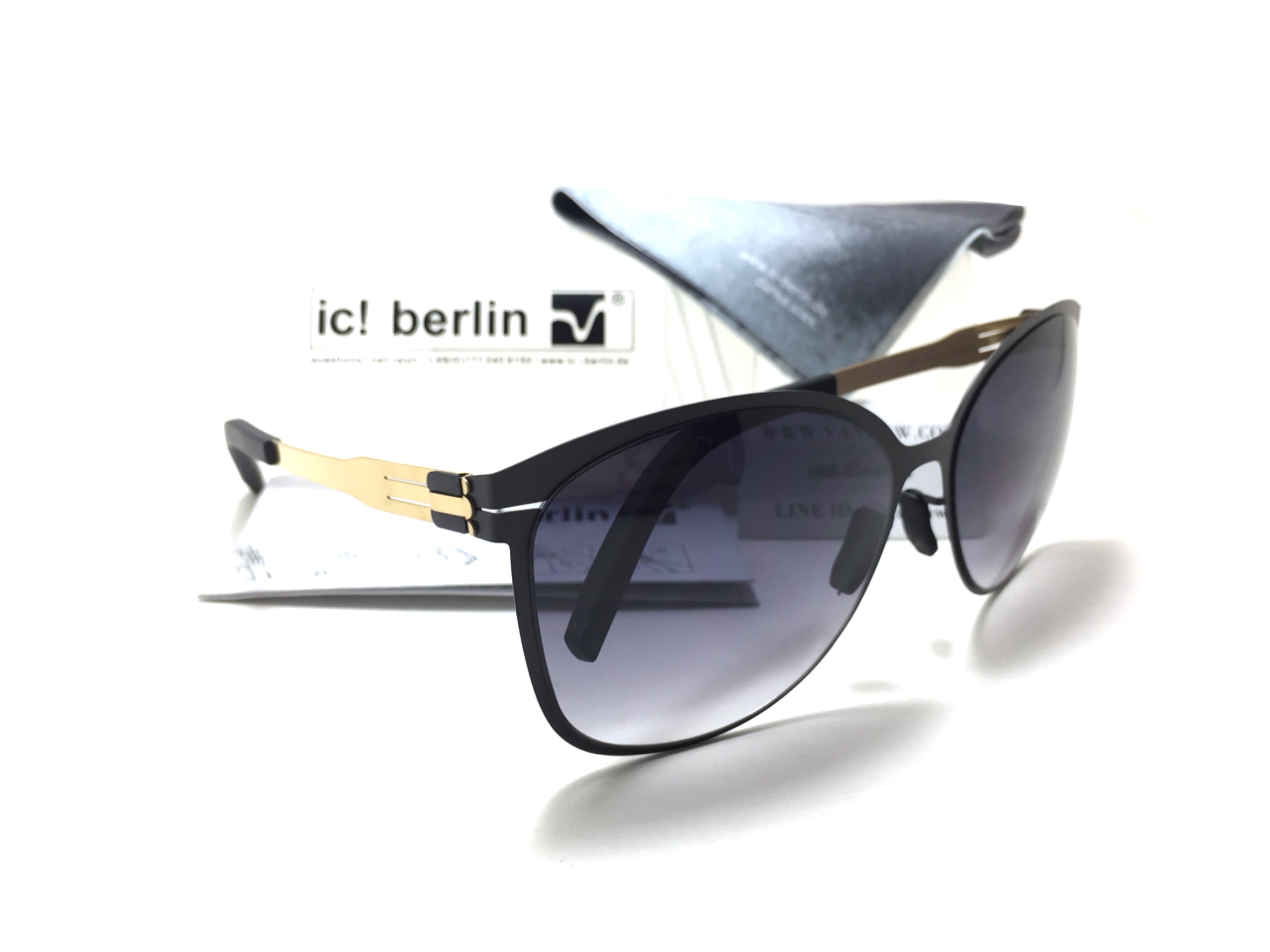 แว่นกันแดด ic berlin model craauante black/Gold 61-14 <ทอง>