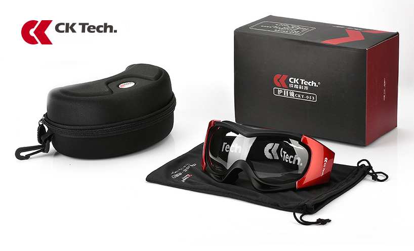 แว่นตากันลม กันฝุ่น CK Tech Safety Glasses Eye Protection รุ่น CKY-053 <ดำ-แดง>