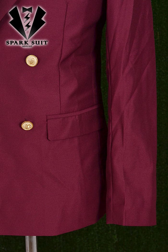 สูทชาย,ชุดสูท สีแดงไวน์ กระดุม 6 เม็ด พร้อมส่ง 2XL