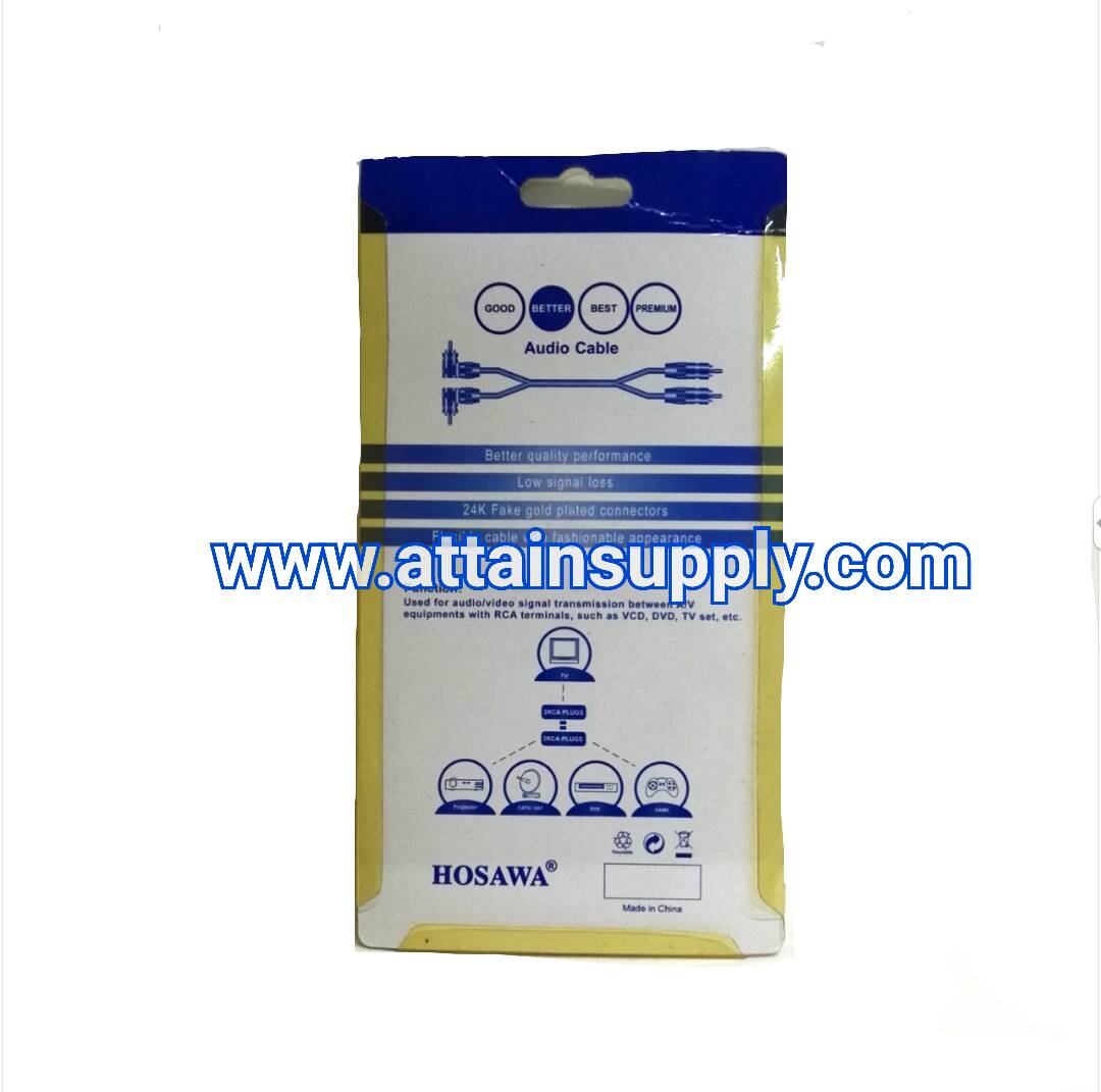 สายAUDIO-HOSAWAตรง-งอ*น้ำเงิน/1M.