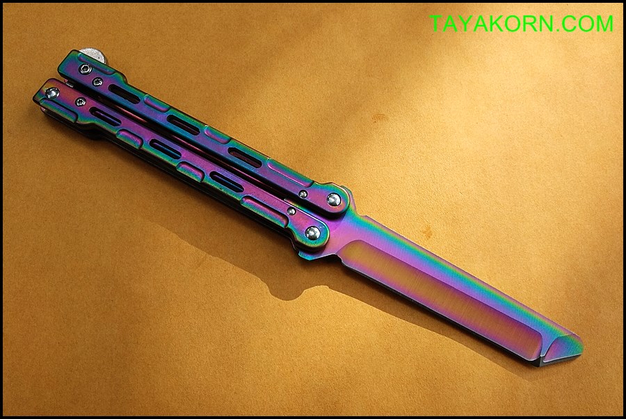 มีดซ้อมควง เรนโบว์มาซามุ Rainbow Masamu Balisong Trainer Knife TKBS-RM8989TR
