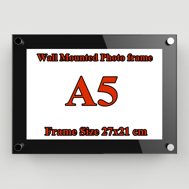 A5 กรอบรูปอะครีลิค ติดผนัง 26x20ซม. Acrylic Wall Mounted Photo Frame 26x20cm.(for A5) 26x20cm. ชุด