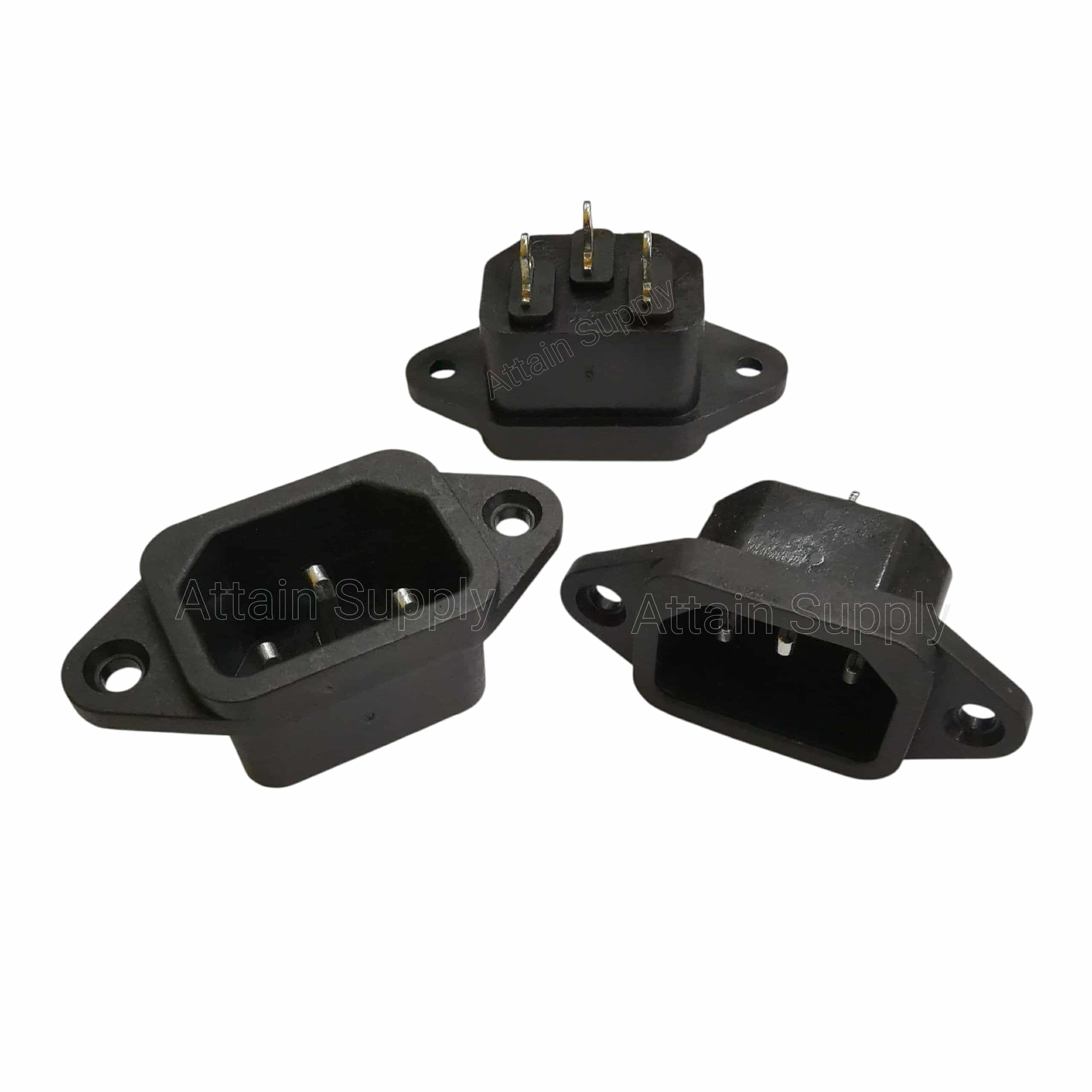 เต้ารับAC-3ขาผู้ ติดแท่น ขอบยึดน็อต