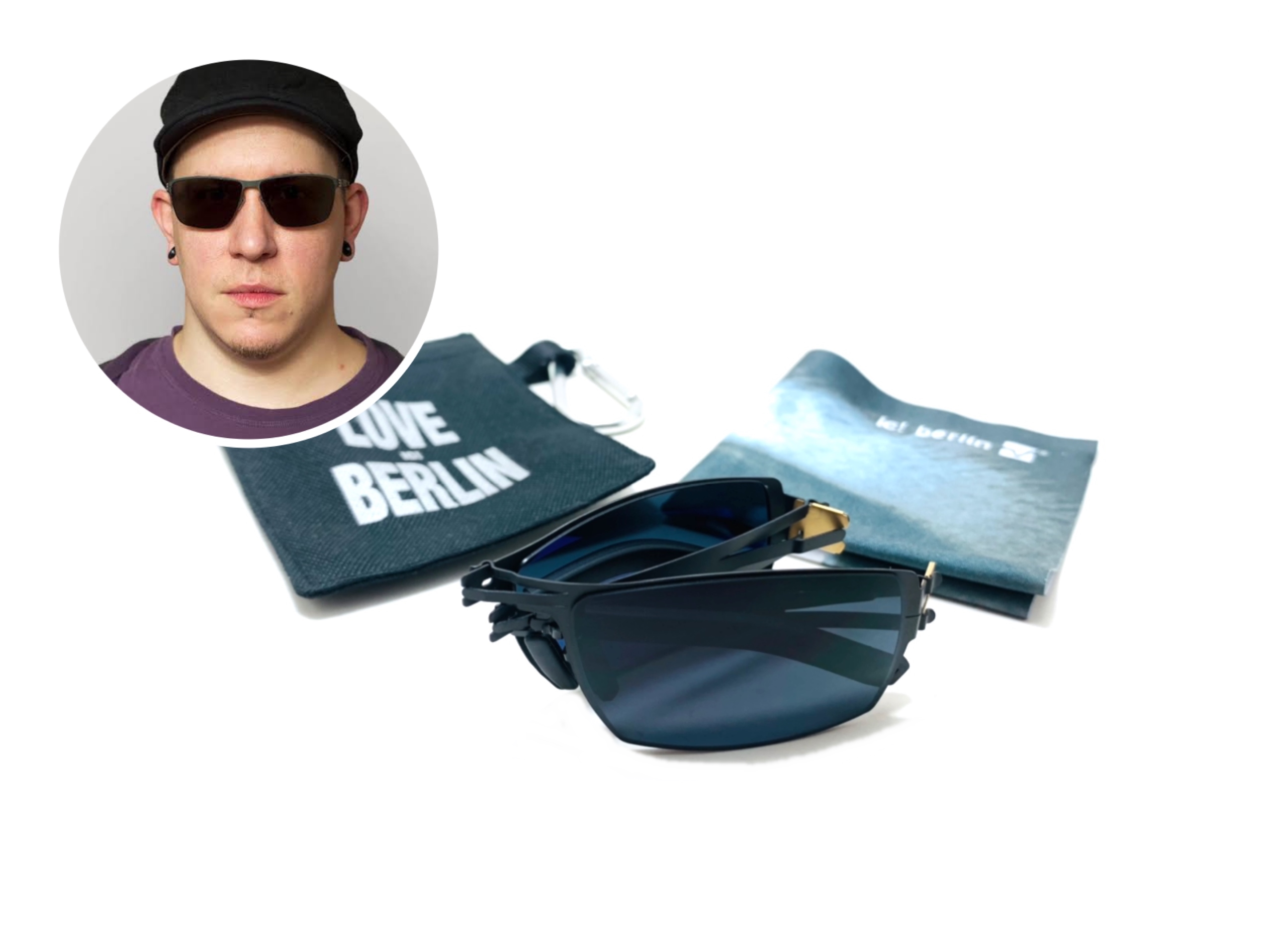 แว่นกันแดด ic berlin model neutron star black 57-19 แว่นกันแดดพับได้ <ดำ>