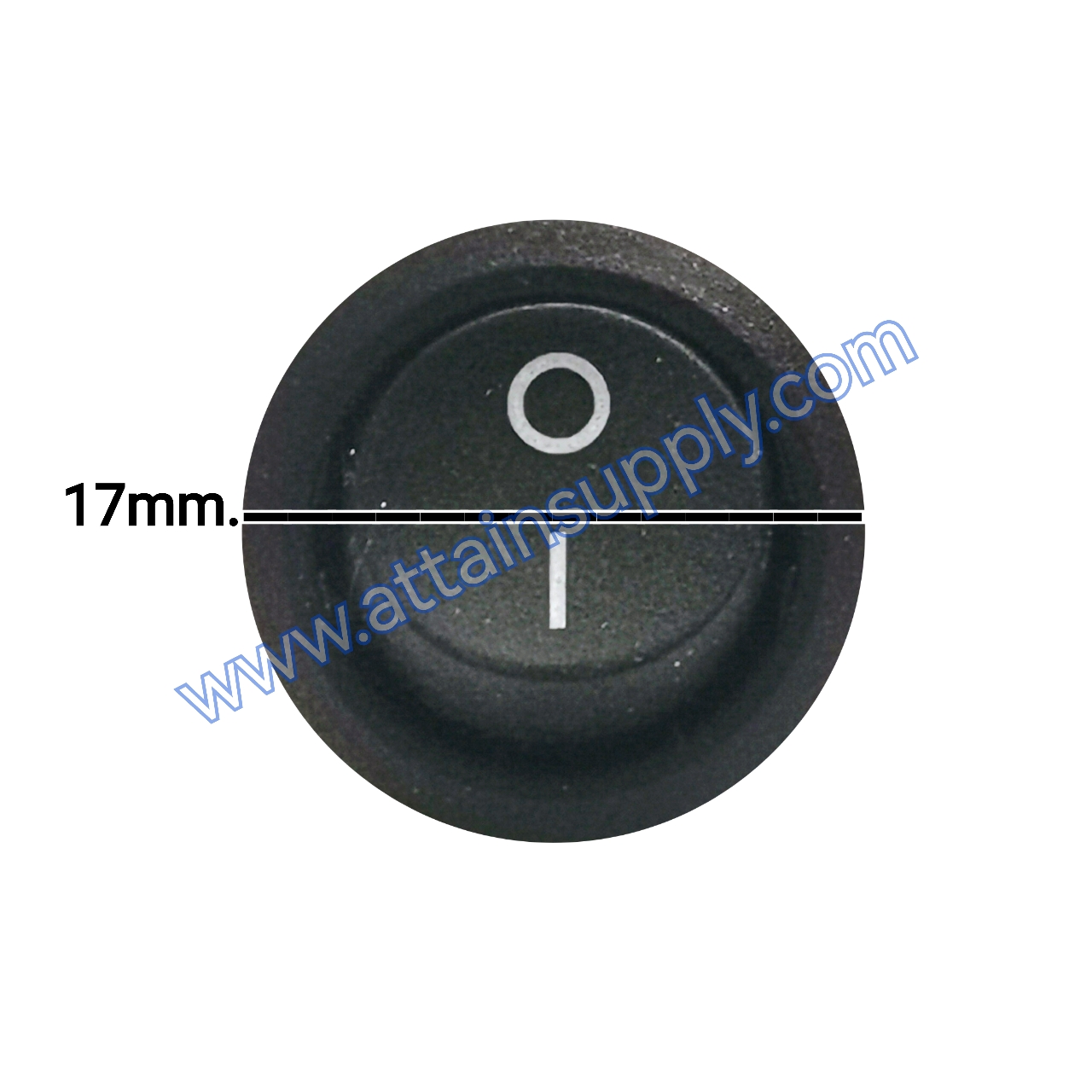 สวิทช์ IOกลมจิ๋ว 2ขา/ฐานเหลี่ยม ไม่มีไฟ-สีดำ