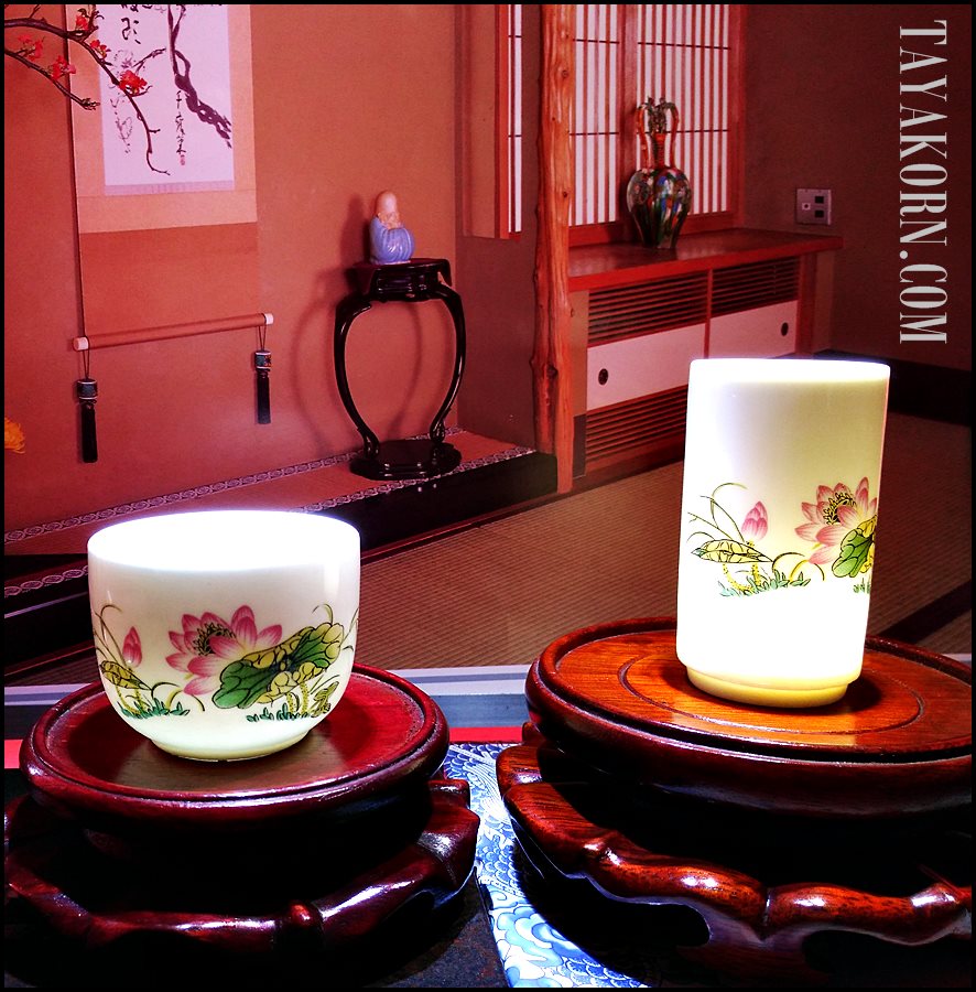 ชุดถ้วยชาแบบดมดื่ม ลายดอกบัว Lotus Tea cup TKLG-LT1