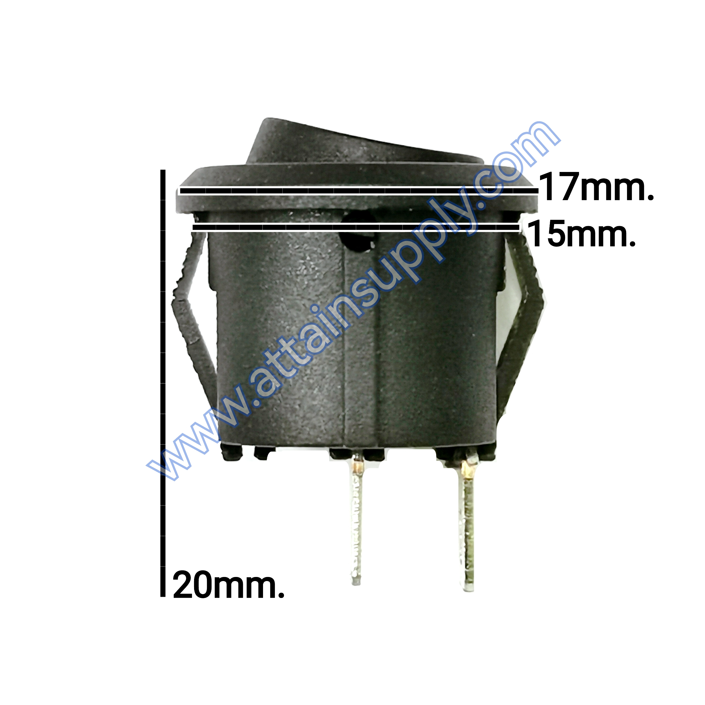 สวิทช์ IOกลมจิ๋ว 2ขา/ฐานกลม ไม่มีไฟ-สีดำ