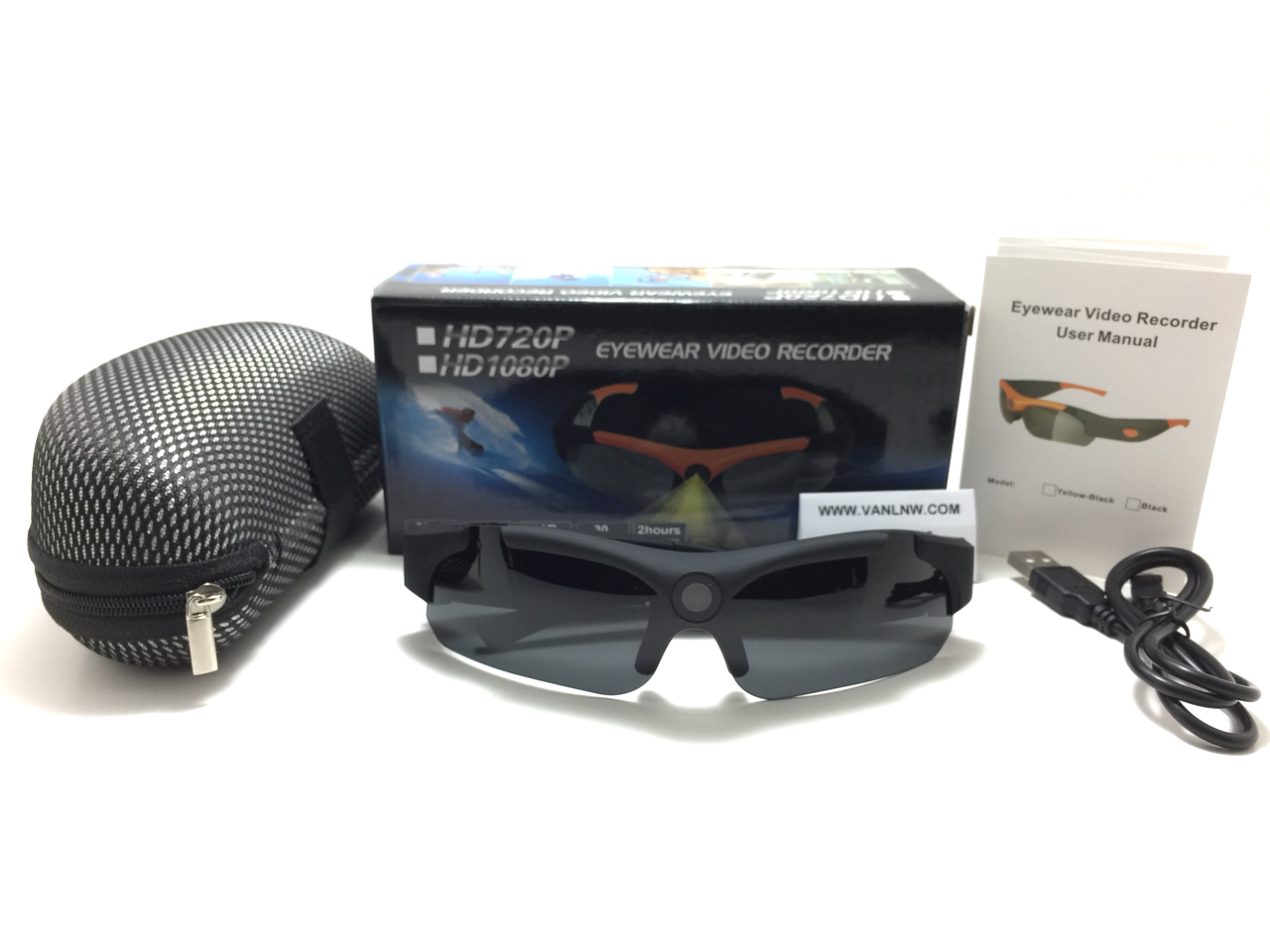 กล้องแว่นตากันแดดทรงสปอร์ต Eyewear Video Recorder Full HD 1080P <ดำ> ของแท้ 100%