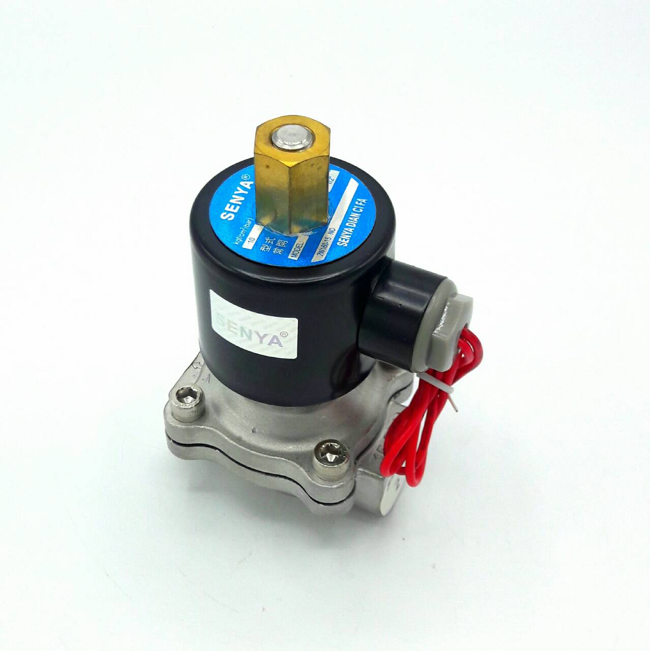 โซลินอยด์วาล์ว วาล์วไฟฟ้า วาวล์น้ำ วาล์วลม วาล์วสแตนเลส N/O(ปกติเปิด) 220V AC 1/2"