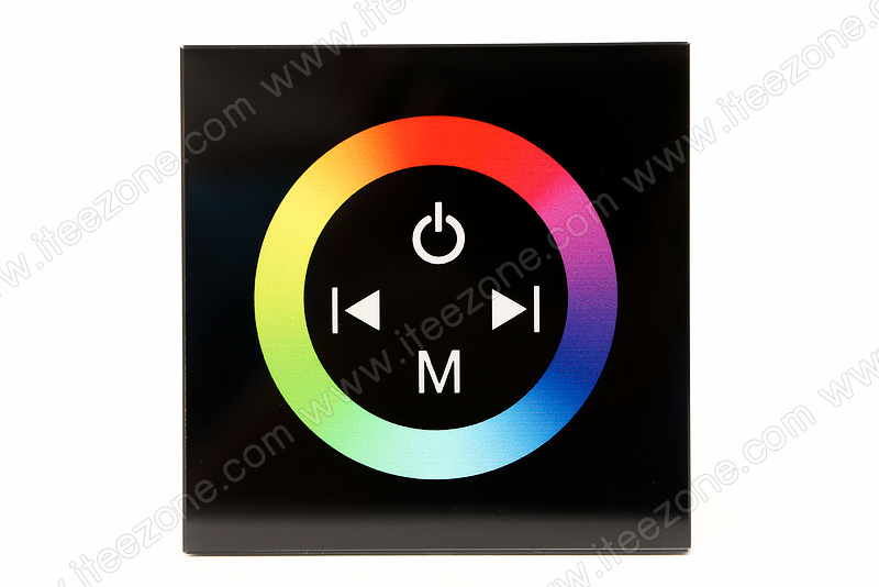RGB controller 12A แบบ Glass Panel หน้าปัดสีดำ มีเสียงตอนสัมผัสควบคุม