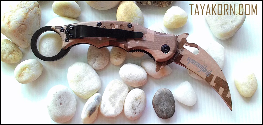 มีดคารัมบิตแอร์ฟ็อกเดสเสิร์ทคาโม่ Air Fox Desert Camo Karambit TKKB-AD2