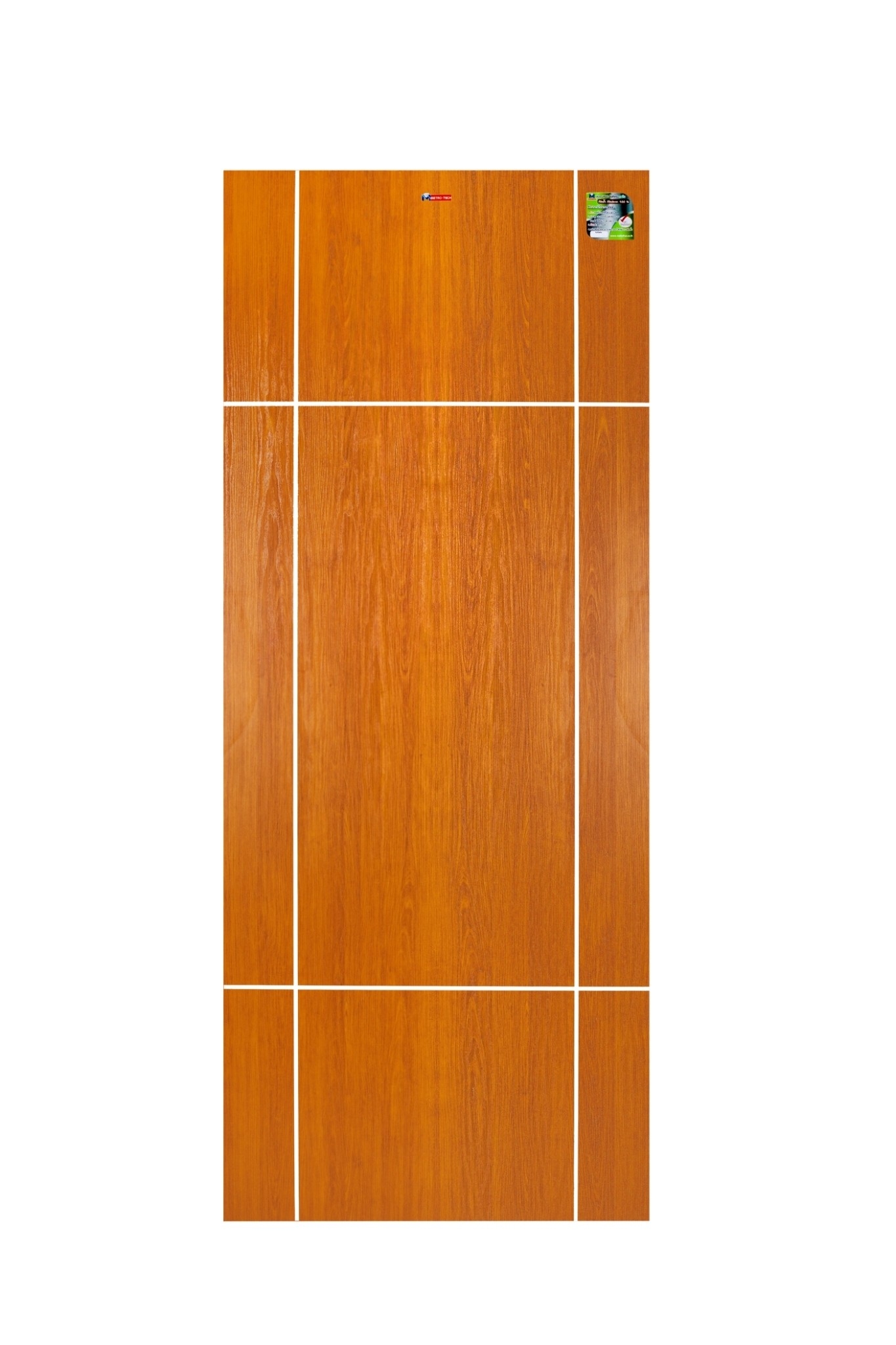 ประตูUPVCเมโทร-เทค MP-16 รุ่น เซาะร่อง สีโกเด้นทรีค ขนาด 70*200 ซม.
