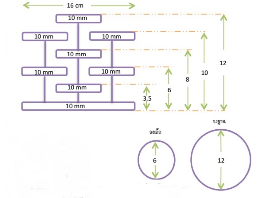 ช่อโชว์สินค้า 7 ช่อเพชร 6cm ฐานเพชร 12cm สินค้าพร้อมส่ง!!! ใส ชิ้น