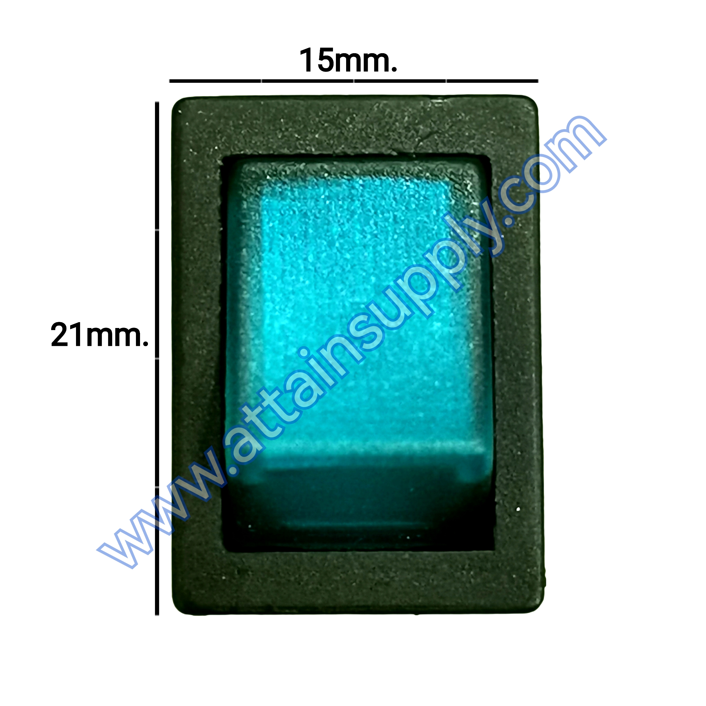 สวิทช์กระดกไฟเต็ม เหลี่ยมเล็ก 12V./4ขา มีไฟ-สีน้ำเงิน