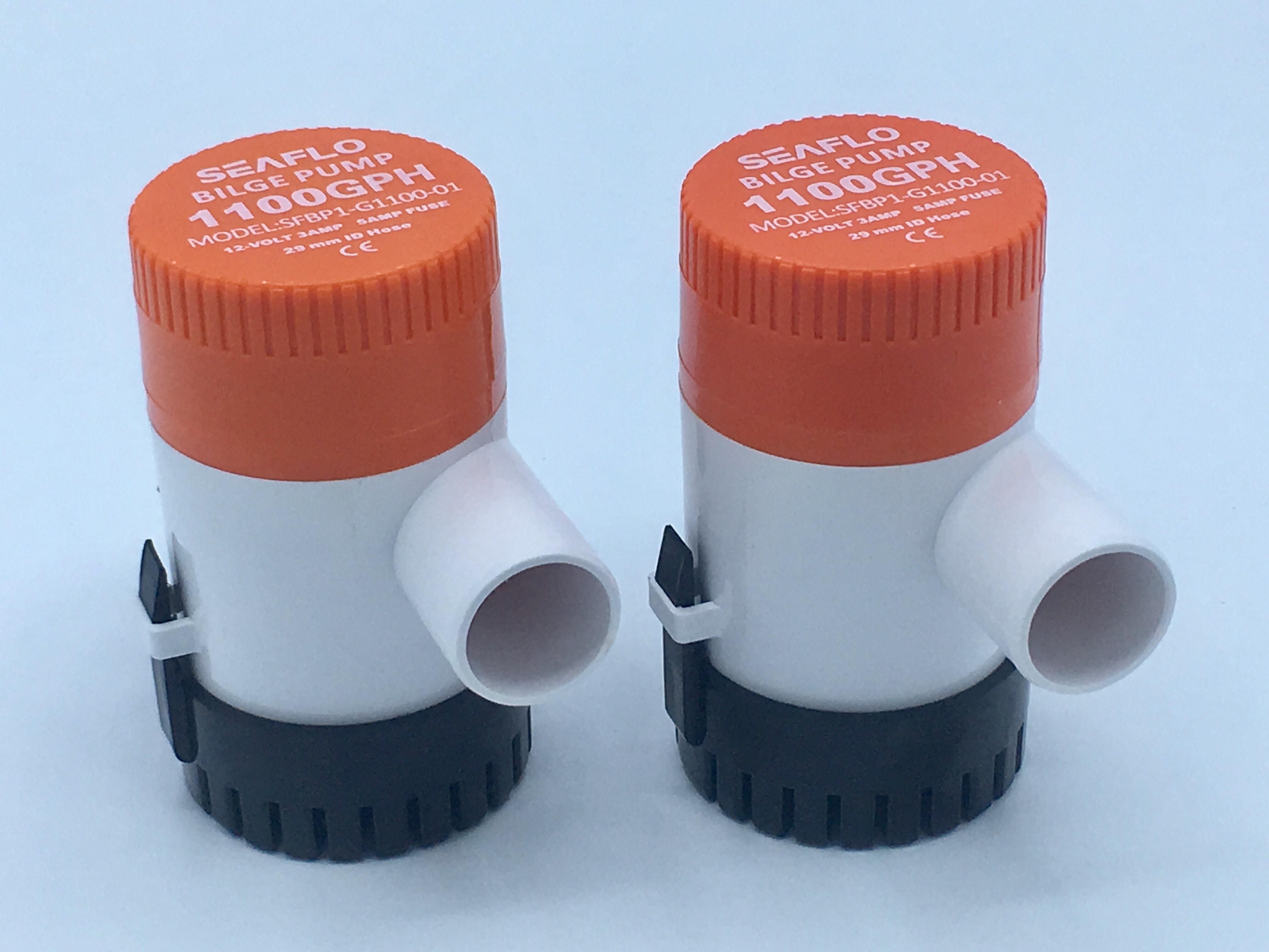 ปั๊มน้ำโซล่าเซลล์แบบแช่ 12 โวลต์ 1100-GPH แพ็ค 2 ตัว