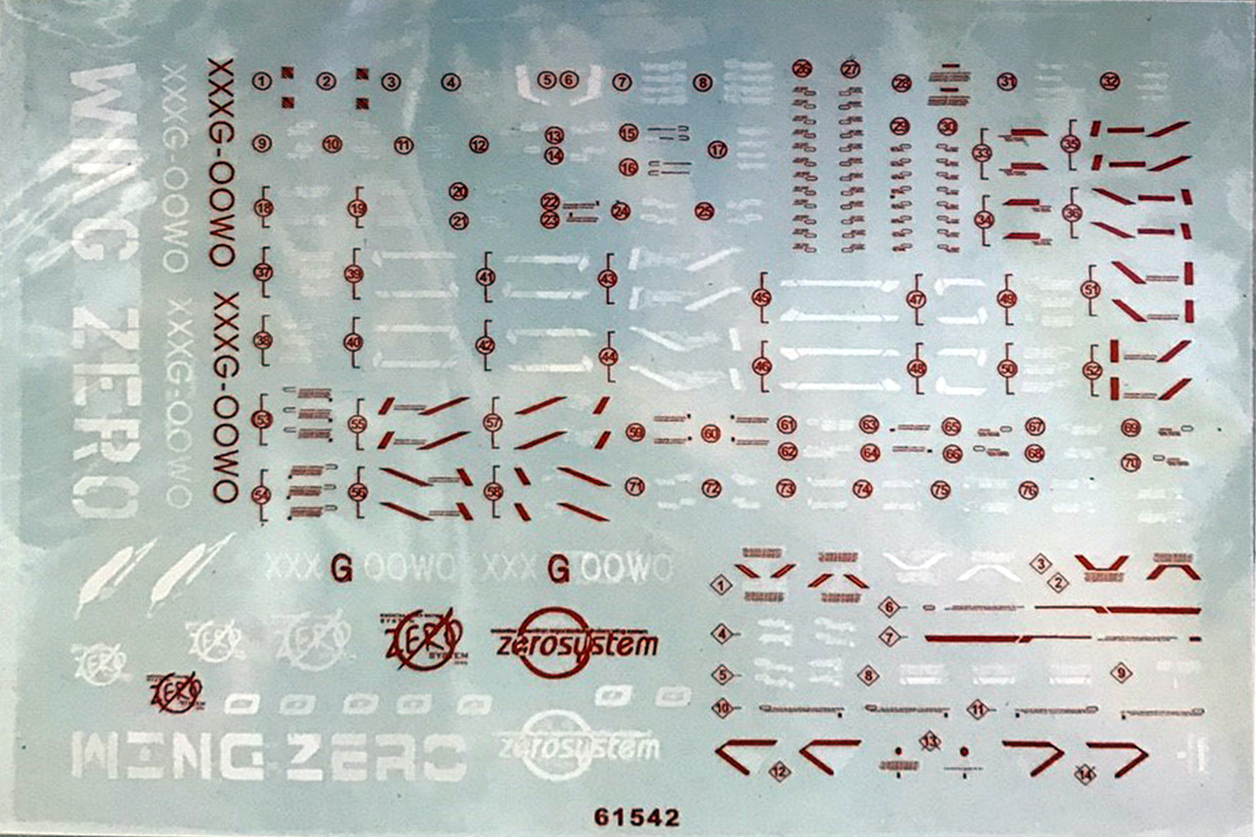 decals MG Wing Zero EW xxxg-00w0 61542