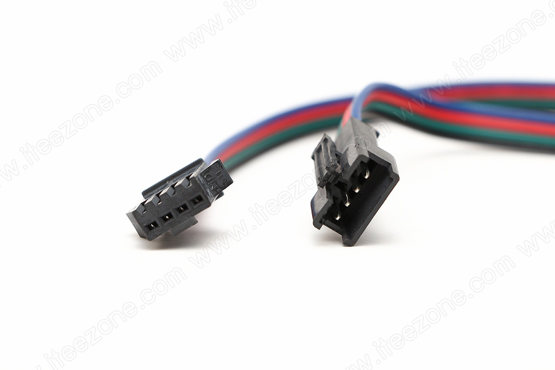 Connector RGB 4 pin แบบมีหัวคลิกล็อค (คู่ตัวผู้-ตัวเมีย) 15 cm