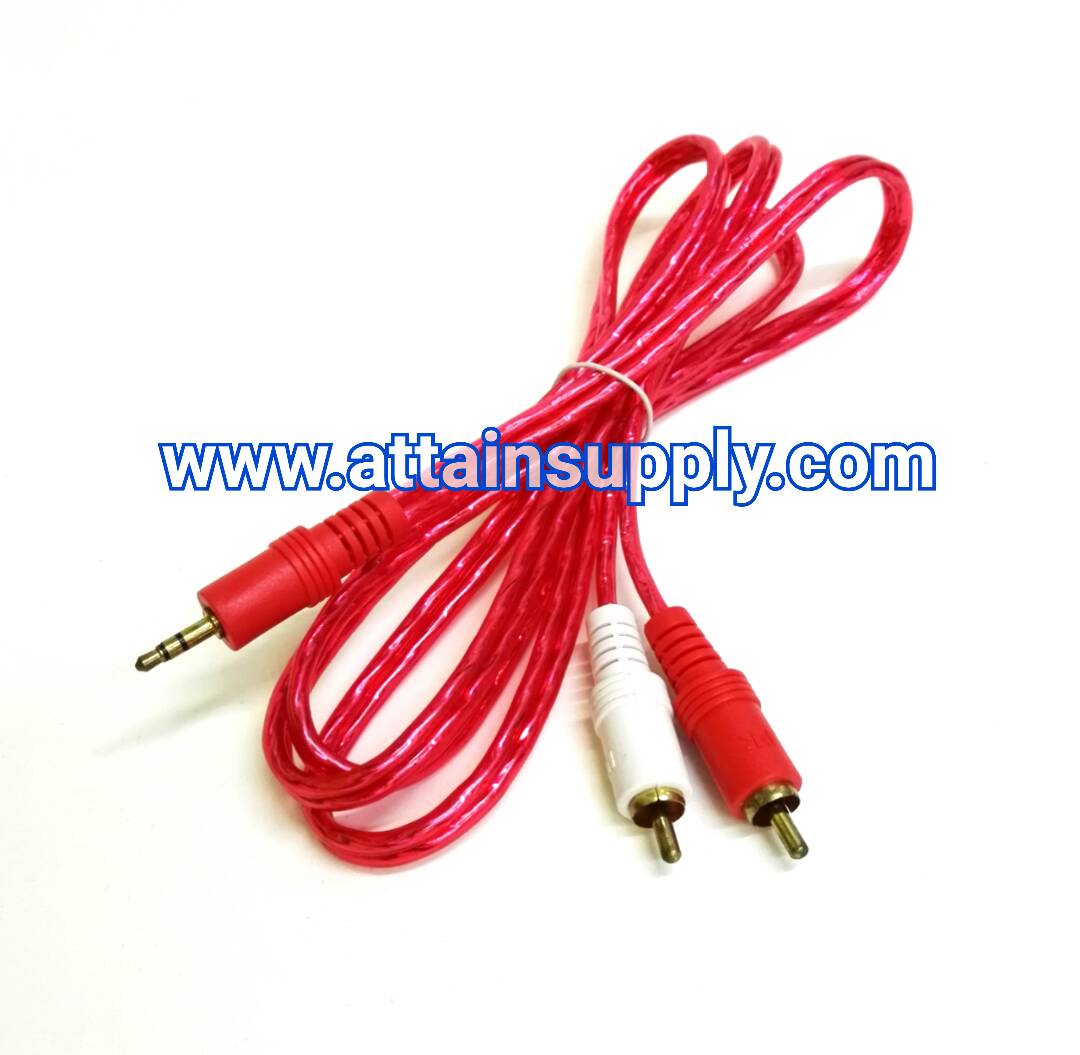 สายP.TRST3.5-P.RCAx2 แดงใส/1.5M.