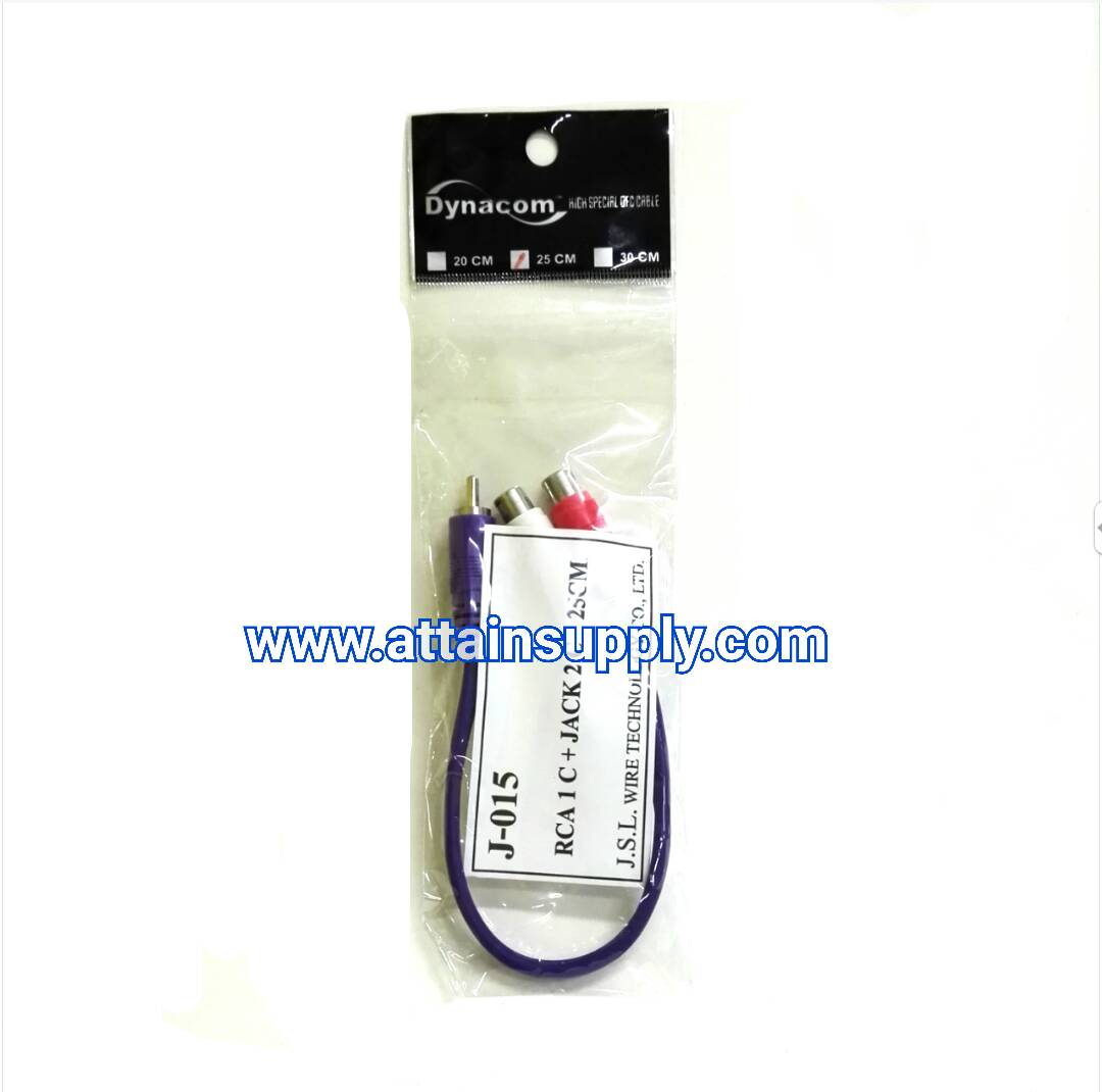 สายP.RCA-J.RCAx2 DYNACOM*สีม่วง/25CM.