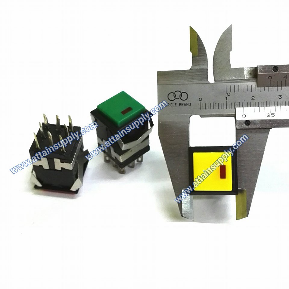 สวิทช์กดติด-ปล่อยดับ 220V/8ขาเหลี่ยมมีไฟ*หลอดไฟค่า 3V./สีแดง