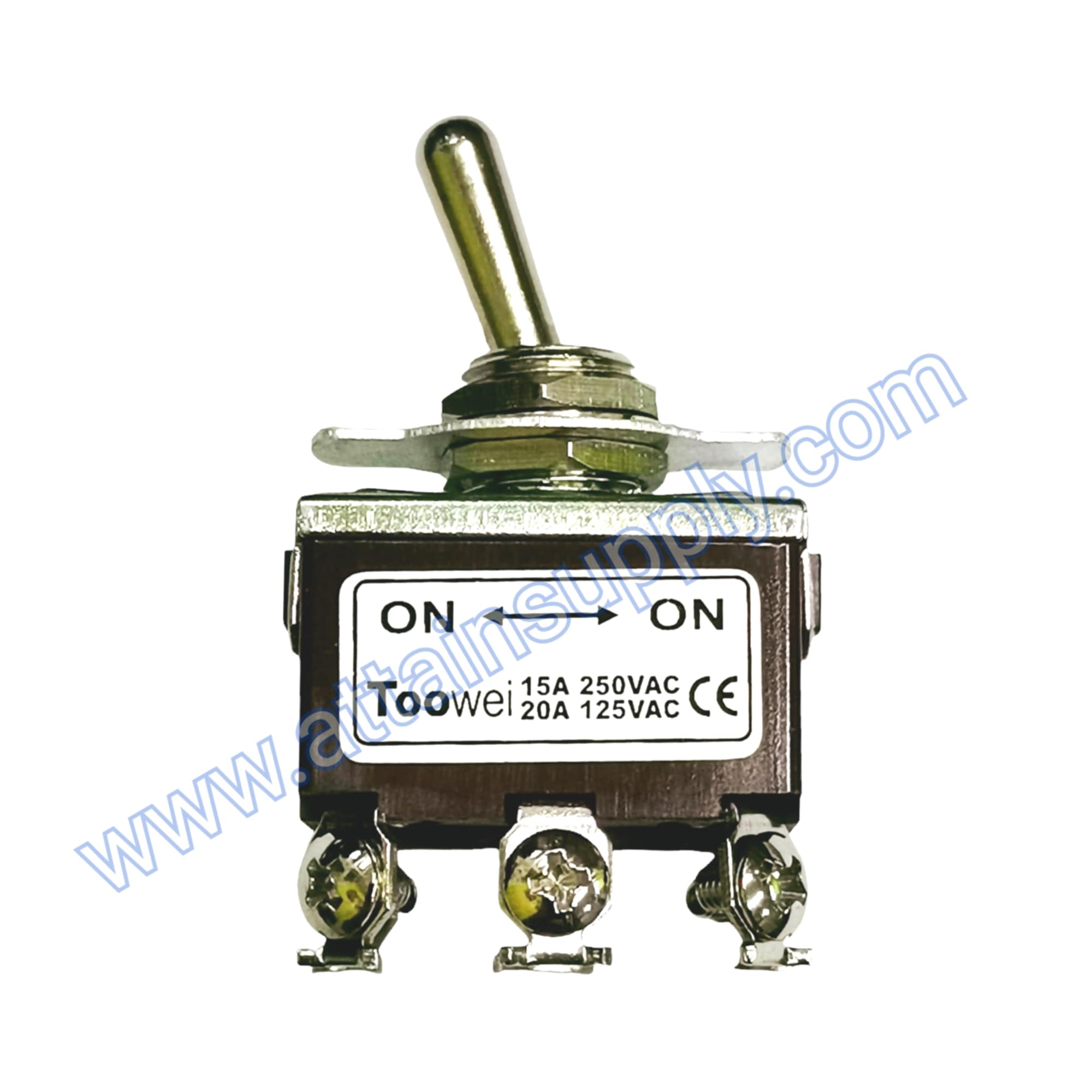 สวิทช์โยก ON-ON 6ขา-แบบขันน็อต/สีน้ำตาล Toowei