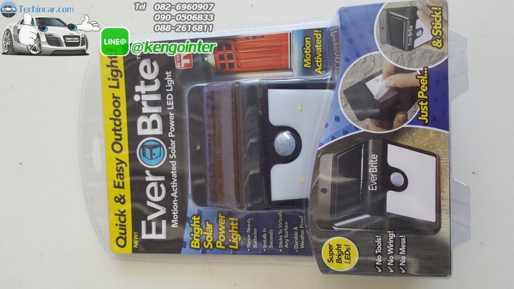 ไฟ LED โซล่าเซลล์ SOLAR LED พร้อม Motion - Sensor ตรวจจับคนเดินผ่าน