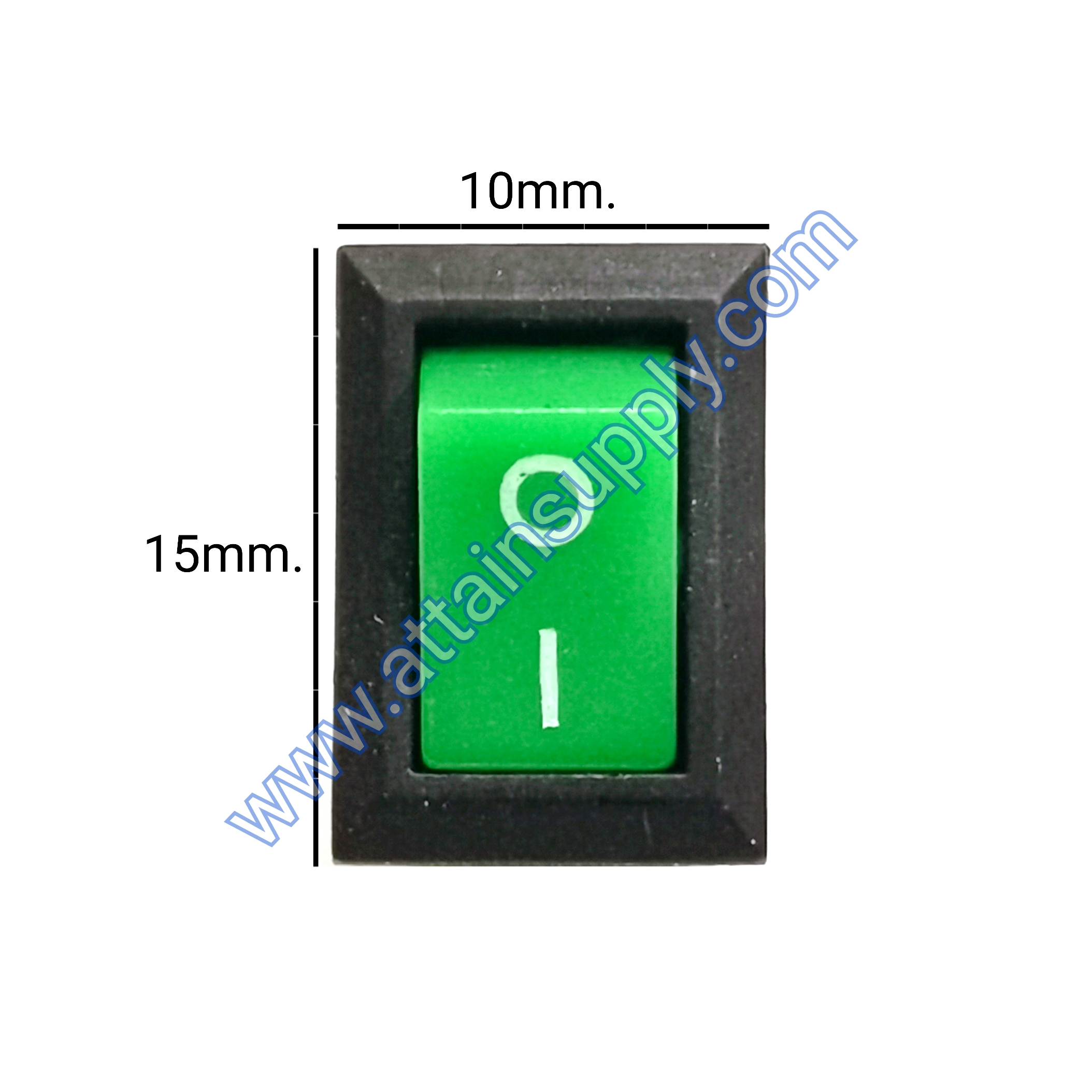 สวิทช์ IOเหลี่ยมจิ๋ว 2ขา/ไม่มีไฟ-สีเขียว
