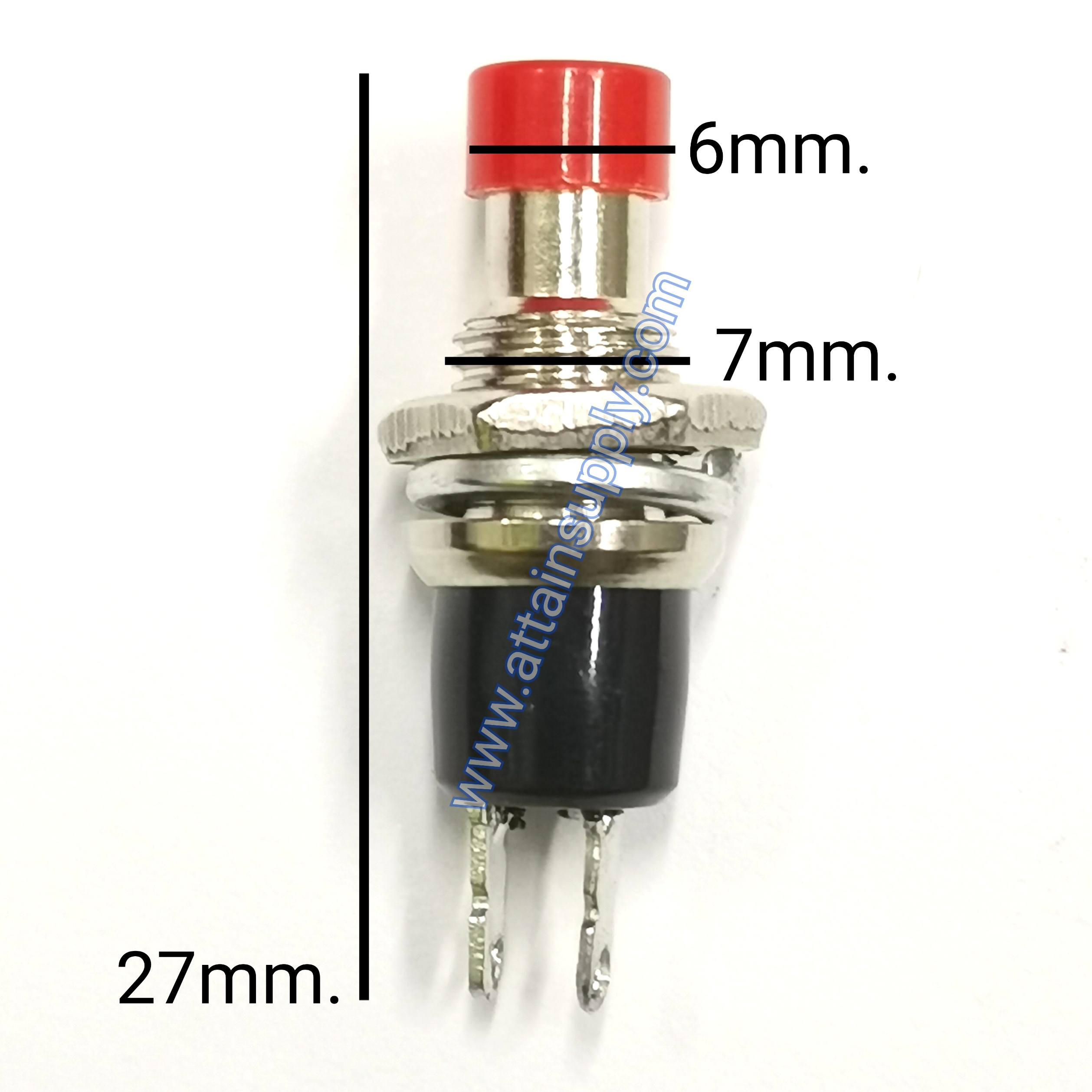 สวิทช์ กดติด-ปล่อยดับ/จิ๋ว-สีแดง