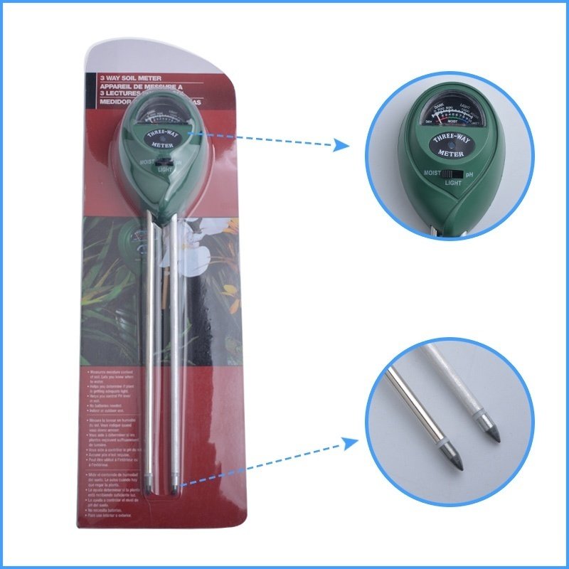 เครื่องวัดพีเอช PH เครื่องวัดอุณหภูมิ เครื่องวัดความชื้นในดิน Soil Meter PH ความเป็นกรด-ด่างความชื้นในดิน และความสว่าง 3 in 1 Soil PH Meter SKU-776