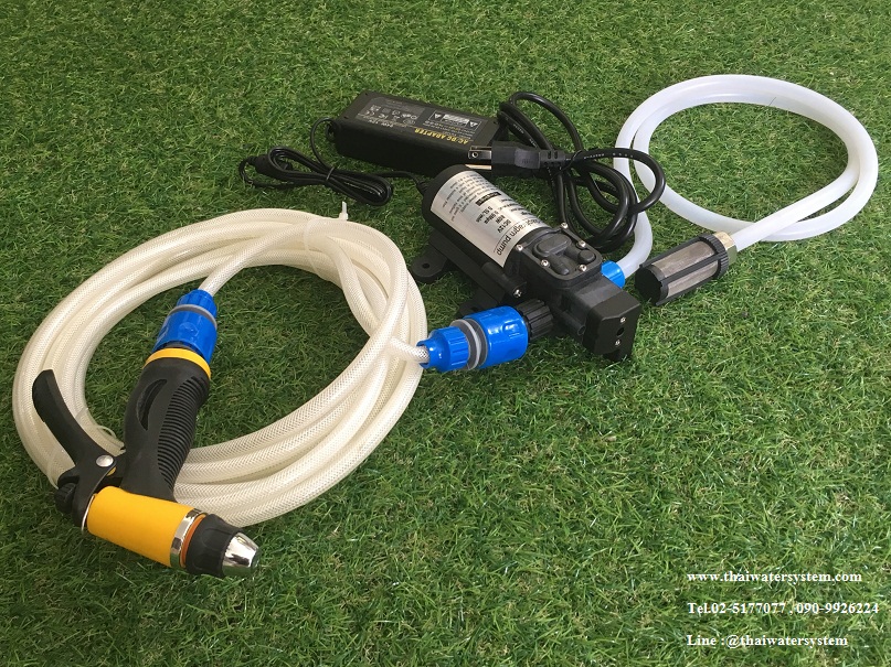 ชุดปั๊มล้างรถ DC12V 9 บาร์ + Adapter 12VDC 7A