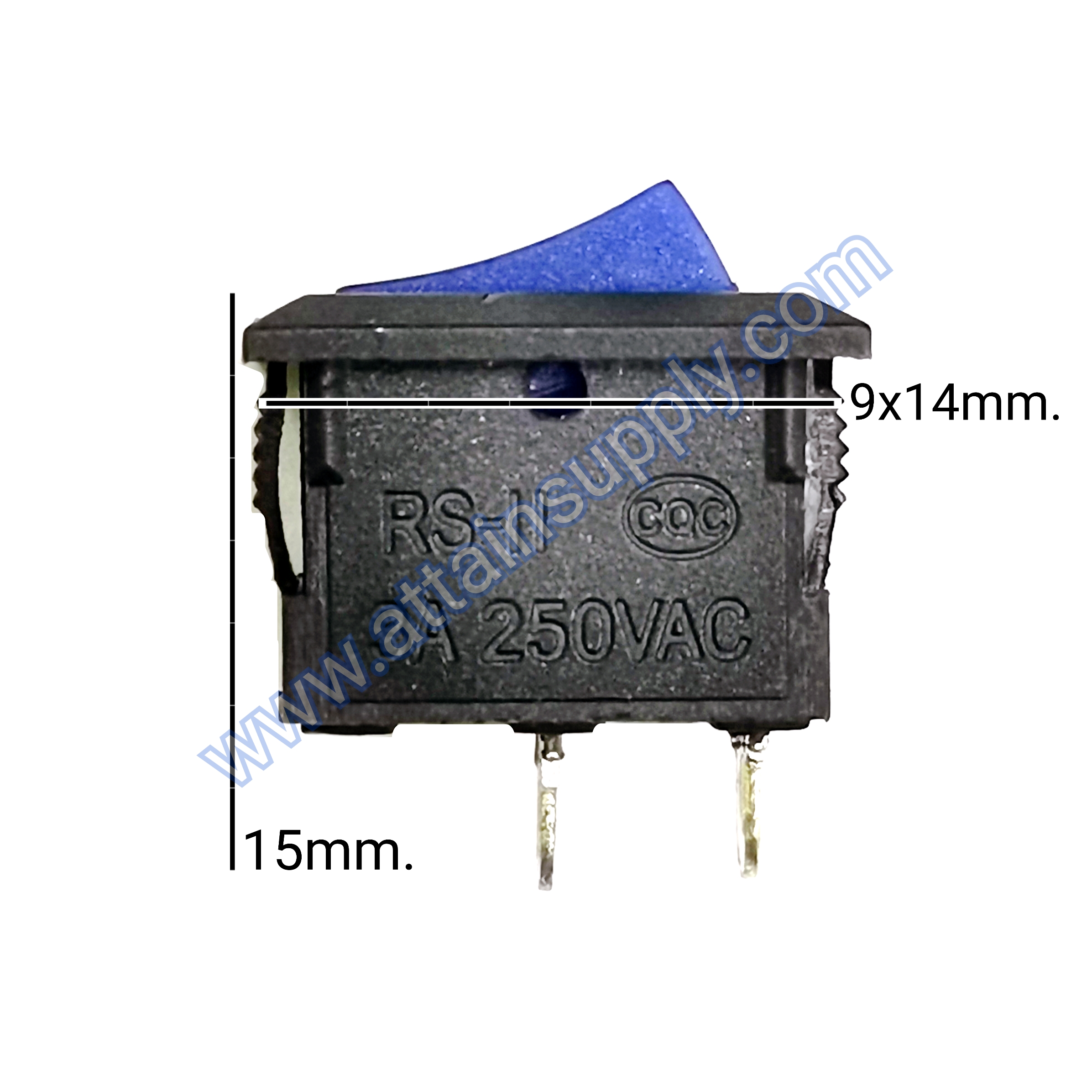 สวิทช์ IOเหลี่ยมจิ๋ว 2ขา/ไม่มีไฟ-สีน้ำเงิน