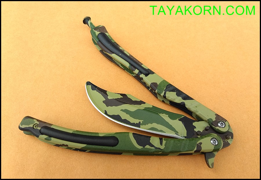 มีดซ้อมควง ซีเอสโก คาโม่ ZS GO CAMO Balisong Trainer Knife TKBS-ZS7TR