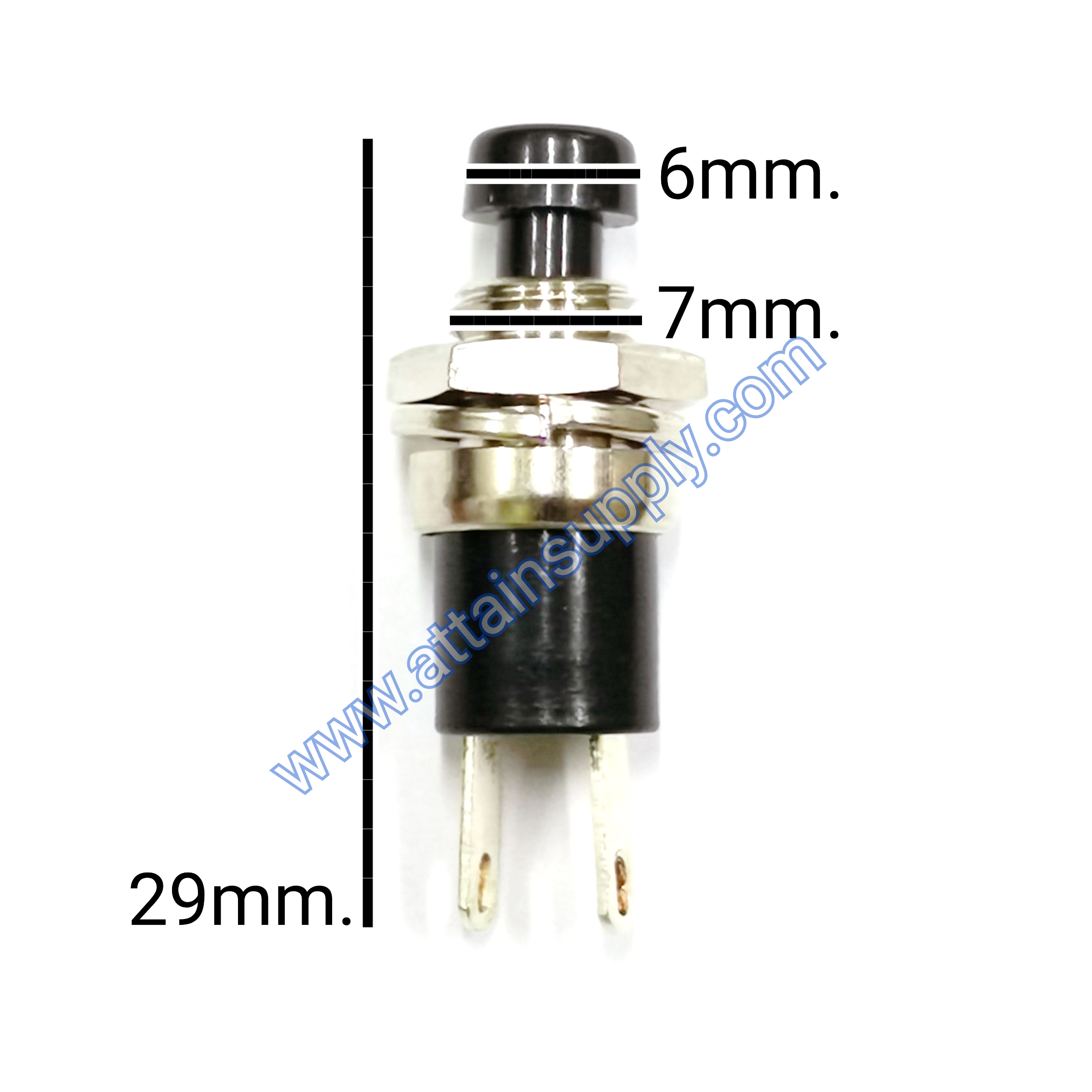 สวิทช์ กดดับ-ปล่อยติด/จิ๋ว-สีดำ JAPAN