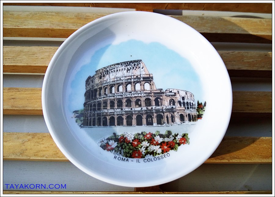 จานรองแก้วน้ำวินเทจ Vintage glass plate Tyle B made in Italy