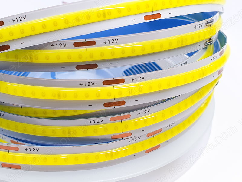 สีขาว White 6000K ไฟเส้น Strip light LED COB 300led/m 30W 12V IP20 (ไม่กันน้ำ) เป็นรุ่นใหม่ล่าสุด ไม่เห็นเม็ดไฟเส้น LED