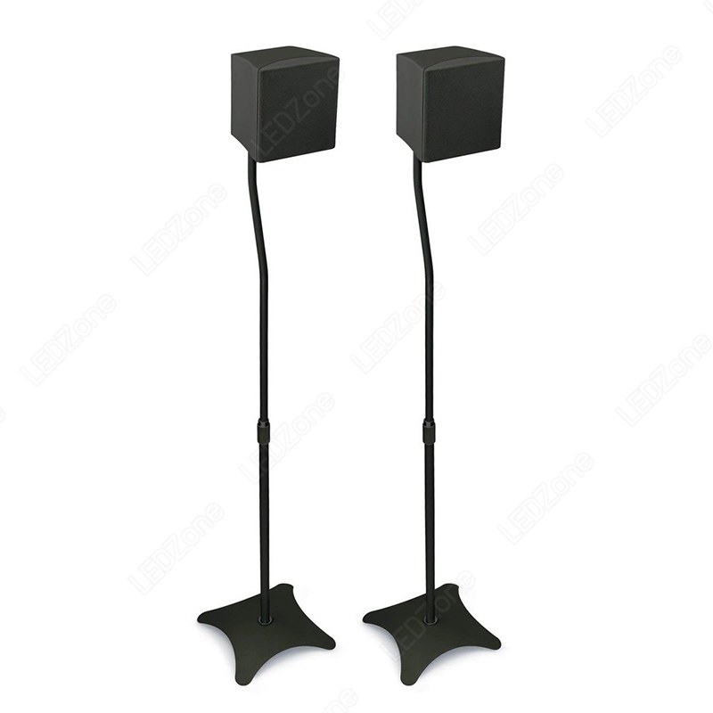 ขาตั้งลำโพงเซอร์ราวด์สีดำ ฐาน 4 แฉก ปรับระดับความสูงได้