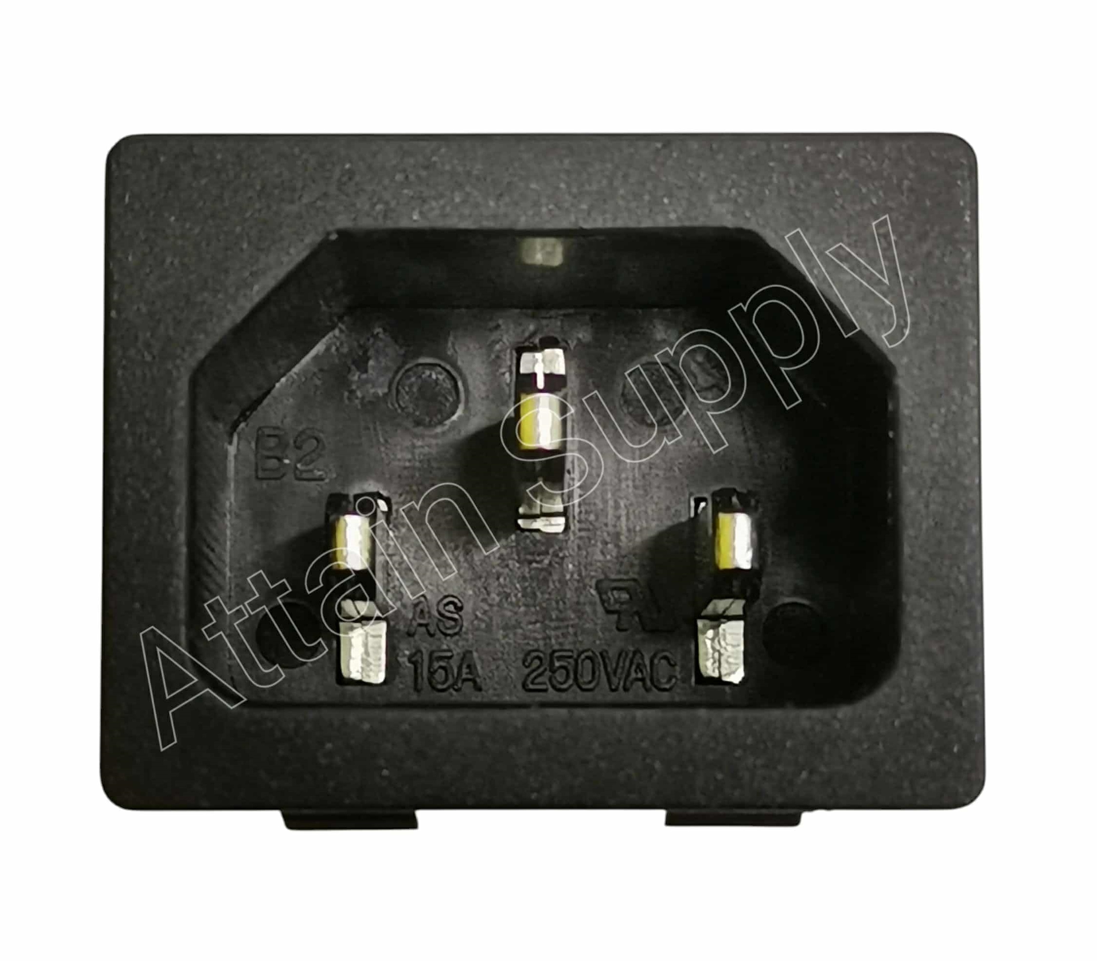 เต้ารับAC-3ขาผู้ ติดแท่น ขอบริมล็อค