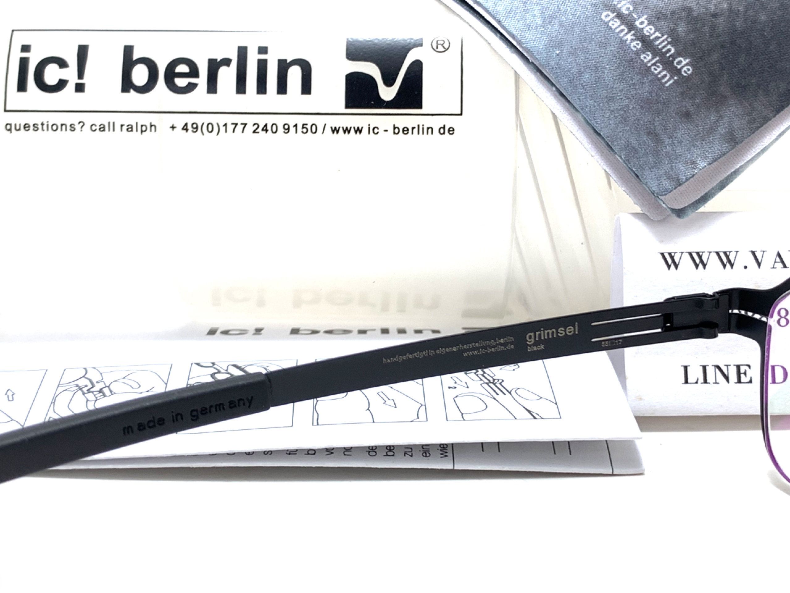แว่นสายตา ic berlin model grimsel black 55-17 <ดำ>