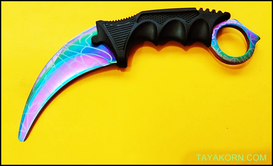 มีดซ้อมควง คารัมบิตเรนโบว์สไปเดอร์ Rainbow Spyder Karambit Knife