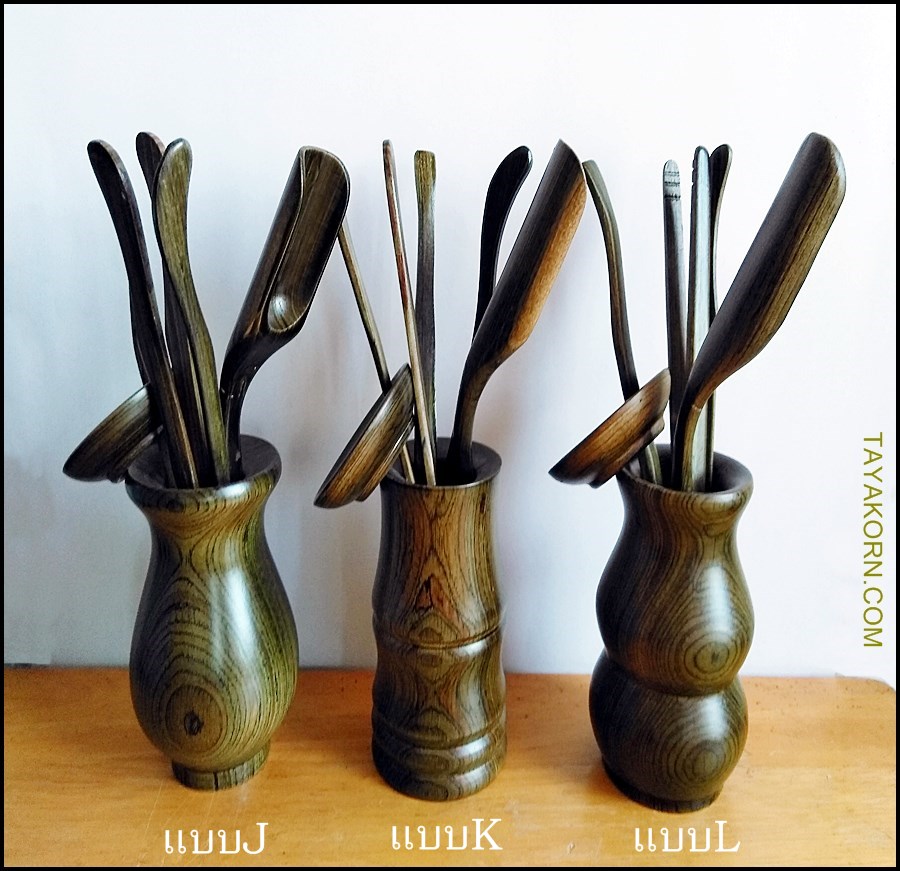 อุปกรณ์ชงชาจีนไม้แท้ (สีเขียว) อุปกรณ์ 5 ชิ้น Green Chinese TeaTools TKTT-882