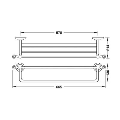 ชั้นวางพร้อมราว HAFELE รุ่น 495.80.058 ขนาด 60 ซม. โครเมียม