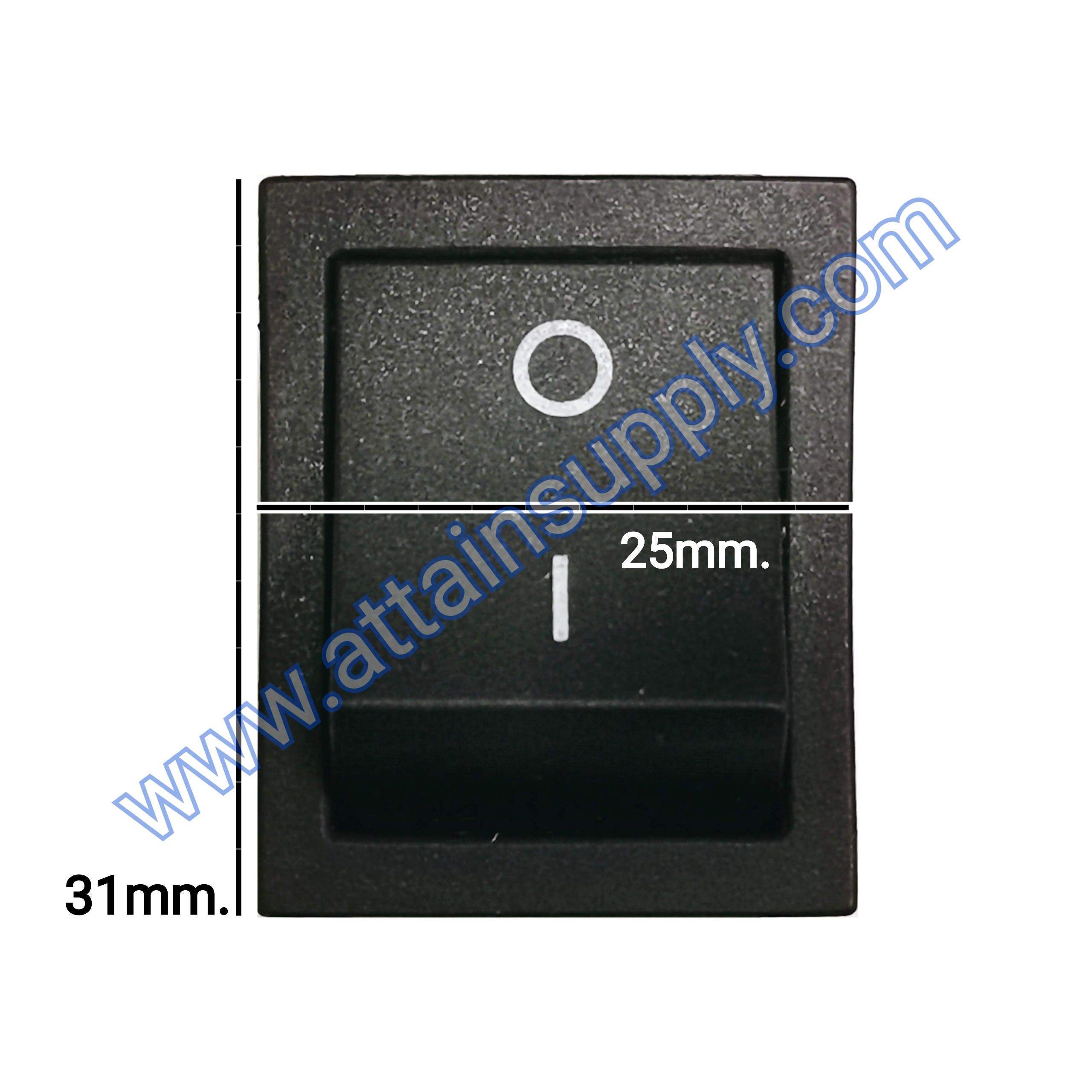 สวิทช์ IO เหลี่ยมใหญ่ 6ขา/ไม่มีไฟ-สีดำ