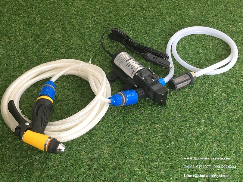 ชุดปั๊มล้างรถ 12V แรงดัน 9 บาร์ ( ที่จุดบุหรี่ )