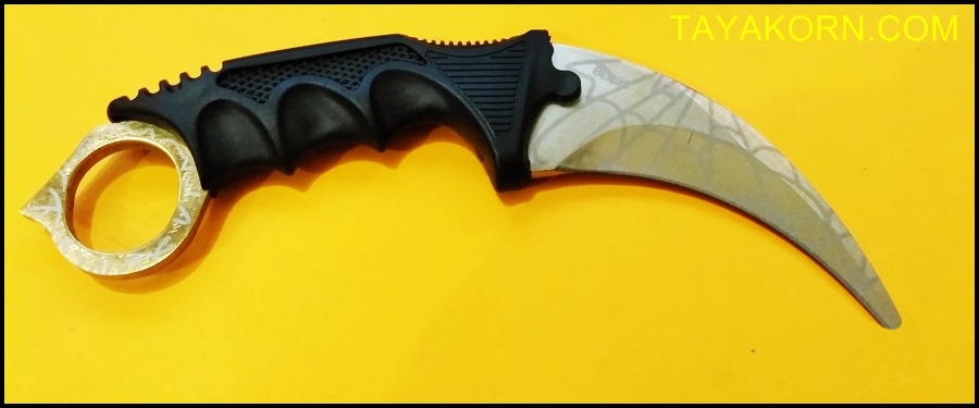 มีดซ้อมควง คารัมบิตโกลเด้นสไปเดอร์ Golden Spyder Karambit Trainer Knife TKKB-GS8TR