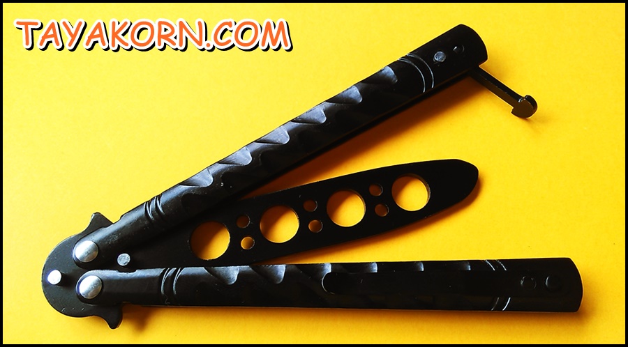 มีดซ้อมควง บาลีซองแบลคธันเดอร์ Black Thunder Balisong trainer Knfie