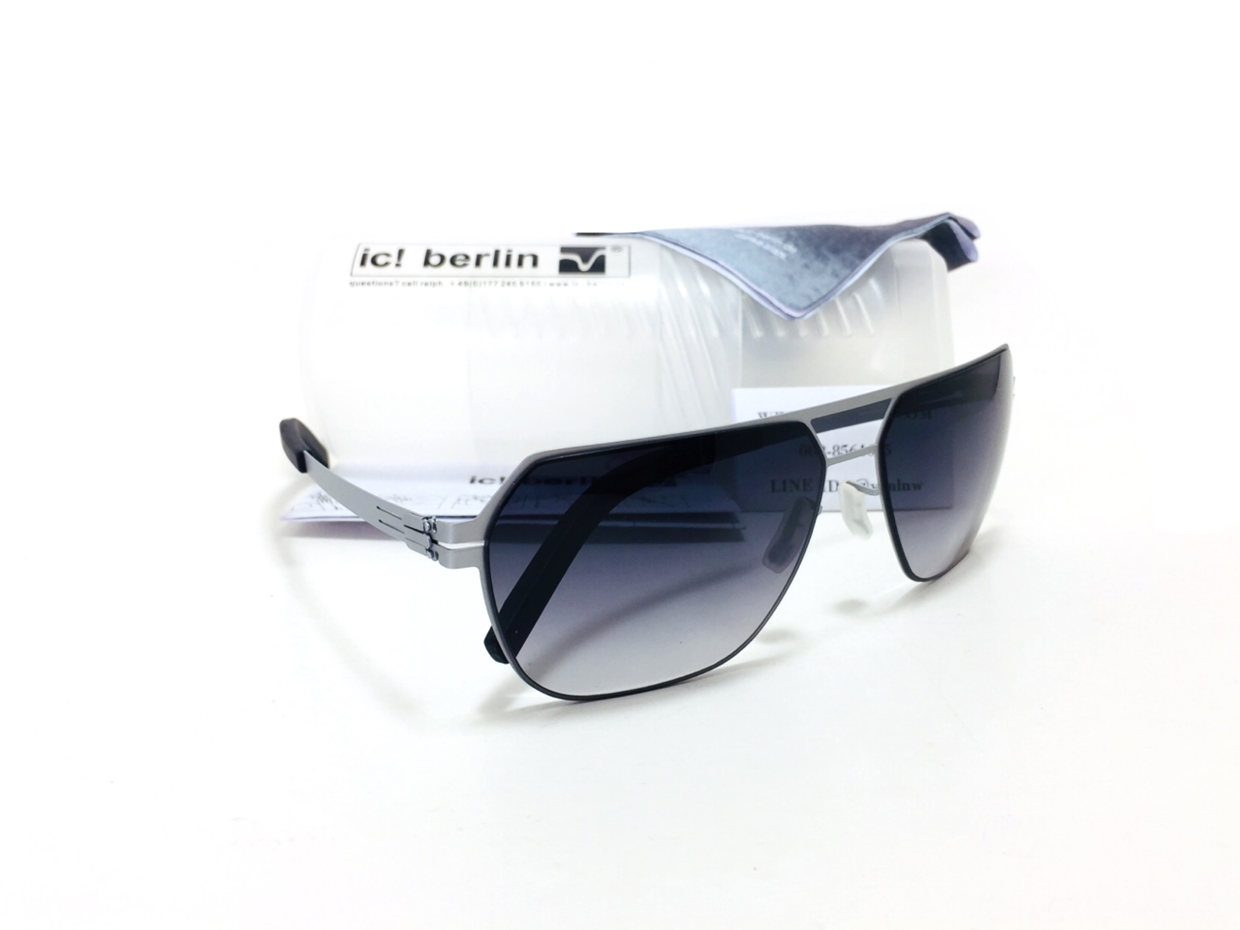 แว่นกันแดด ic berlin model boris n. chrome 60-15 <เงิน>