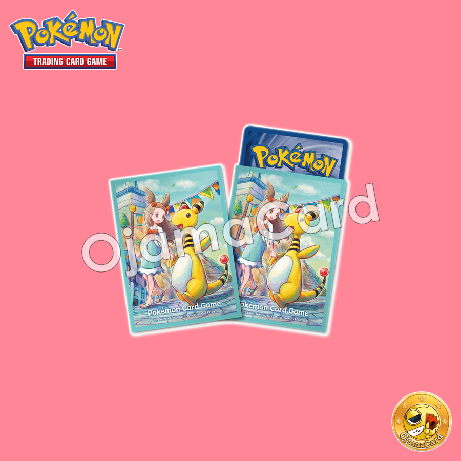 Pokémon Card Game Deck Shield | Card Sleeves — Jasmine & Ampharos | Mikan & Denryu (64ct)「1 Pack」