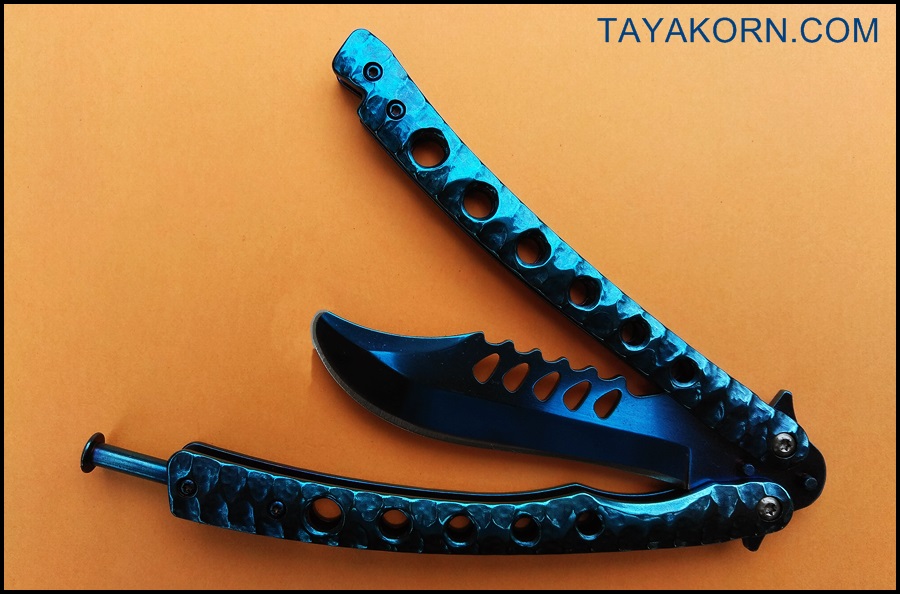มีดซ้อมควง ซีเอสโก บาลิซอง ZS GO BLUE Balisong Trainer Knife TKBS-ZS6TR
