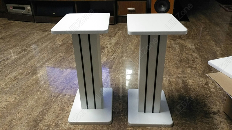 LZ-300 ขาตั้งลำโพงเกรดพรีเมี่ยม สีขาว ความสูง 15-90 cm ไม้ MDF แข็งแรง แน่น หนัก เสากรอกทรายได้ แถมอุปกรณ์ยึดสายลำโพงหลังเสา