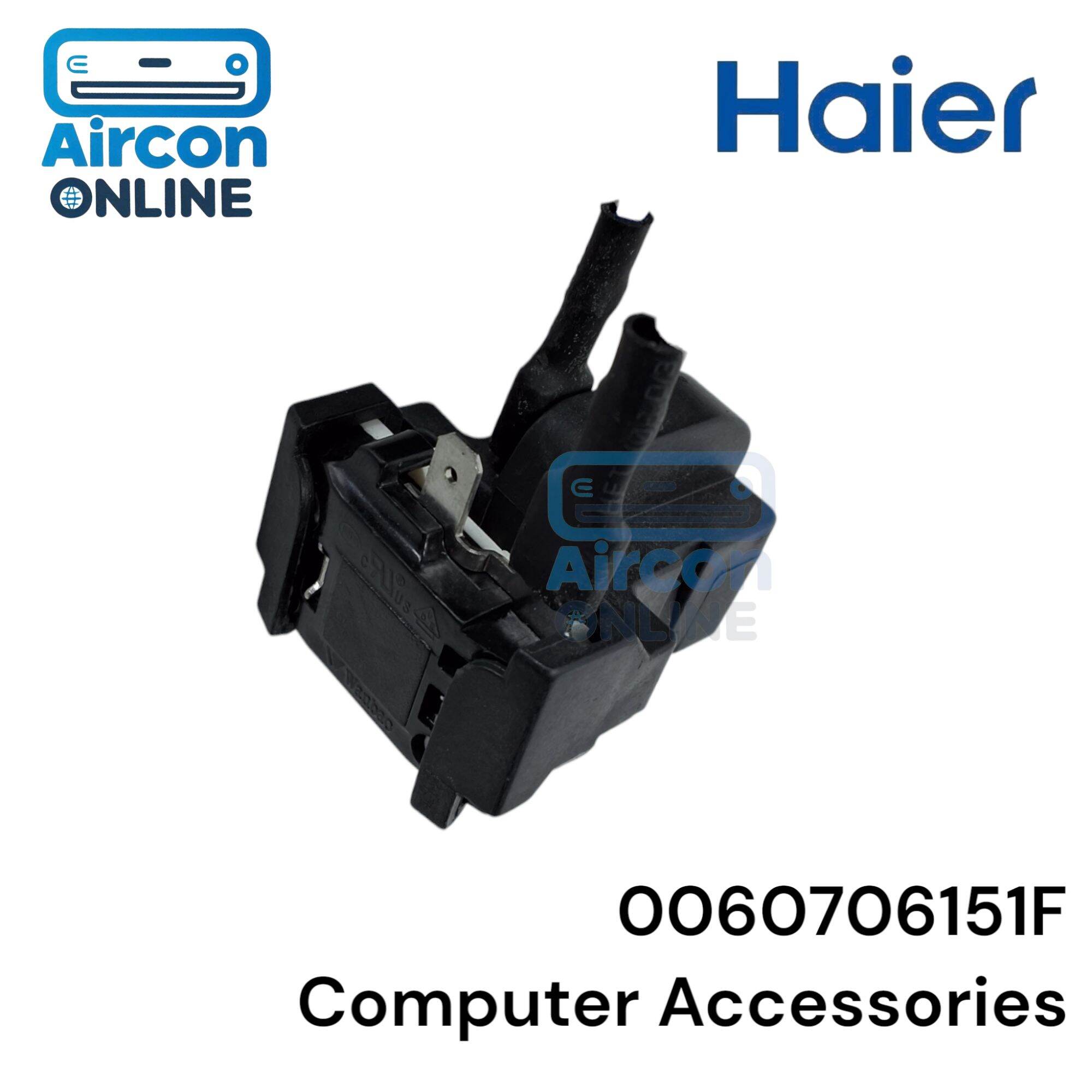 Compressor Accessories ชุดสตาร์ทคอมเพรสเซอร์ / รีเลย์ โอเวอร์โหลด ตู้เย็น Haier รุ่น HRF-170 MNI และ HRF-190MNI หัส 0060706151F ของแท้ ใหม่ มือ 1